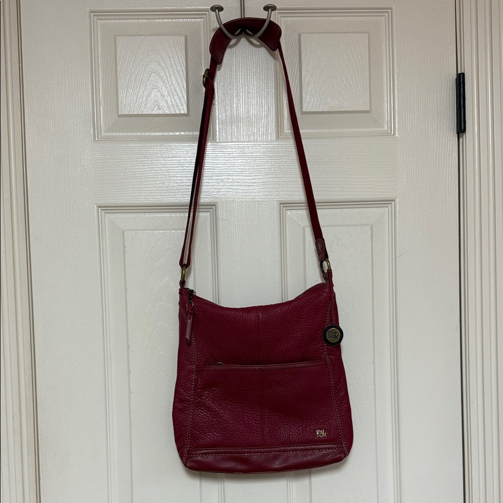 The Sak Dark Red Leather Crossbody Bag